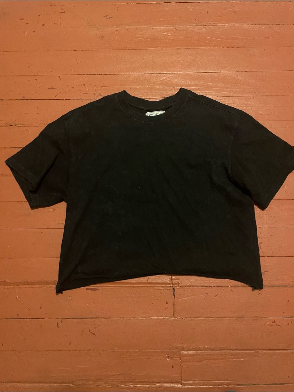 Saint x Louis Black Cropped Women's T-Shirt